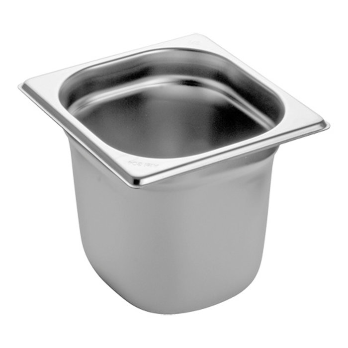 CaterChef (niet ster) Bak gastronorm GN1/6  150 mm – 2,300 l – roestvrijstaal 18/08