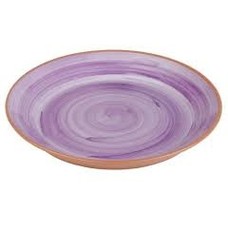 Melamine La Vida serveerschaal Ø40,5 H5,5cm violet binnen violet dekor buitenzijde terra cotta