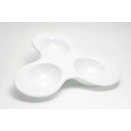 Truyts sausbakje als waaier 3 vaks wit per stuk Truyts sausbakje als waaier 3 vaks wit per stuk