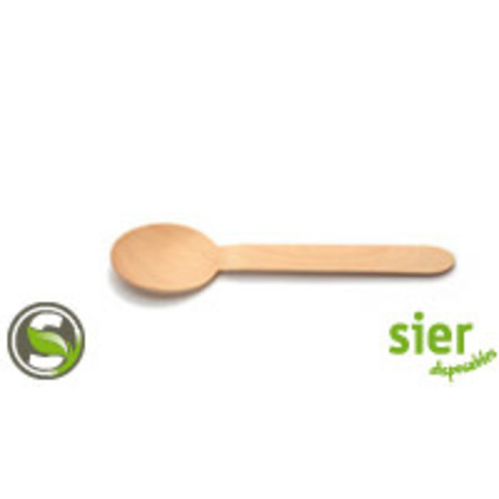 Sier Disposables Lepel hout 16,5cm doos à 100 stuks