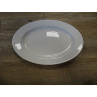 Ampio plat bord ovaal 28cm doos à 6 wit hard hotelporselein