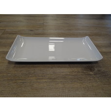 Renaud Rialzato bord 32x16cm rechthoekig met opstaande randen wit hard hotelporselein doos à 6