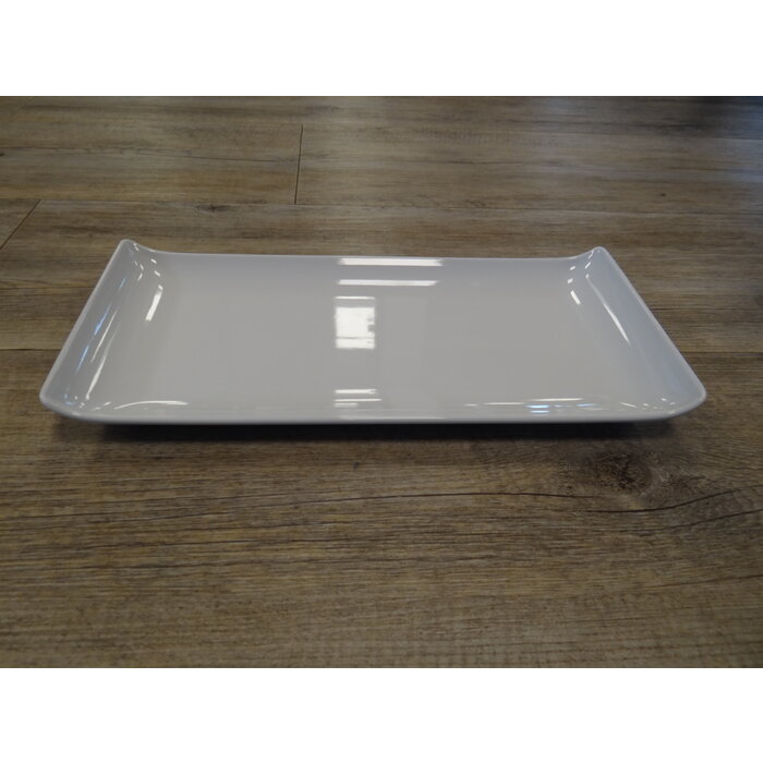 Renaud Rialzato bord 32x16cm rechthoekig met opstaande randen wit hard hotelporselein doos à 6 // € 8.79 per stuk