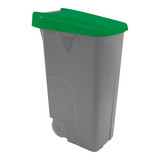 Afvalcontainer 85 liter verrrijdbaar met groene deksel