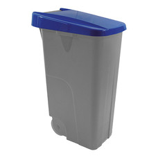 Afvalcontainer 110 liter verrrijdbaar met blauwe deksel