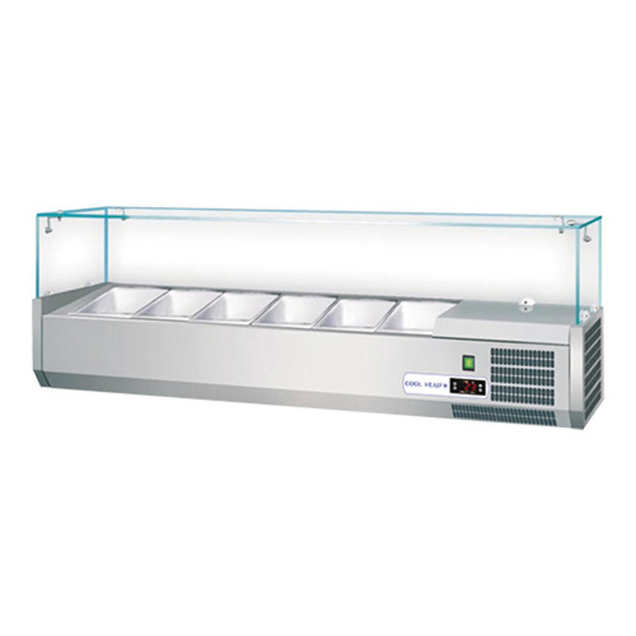 Cool Head Koelvitrine – 53,000 l – roestvrijstaal 18/08
