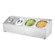 Bar-garneerunit 4x1/6GN-10cm 22(H)x68x25cm Bar-garneerunit 4x1/6GN-10cm 22(H)x68x25cm