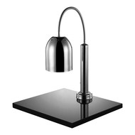Warmhoudunit m/1 lamp chroom en marmeren plateau