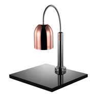 Warmhoudunit m/1 lamp koper en marmeren plateau