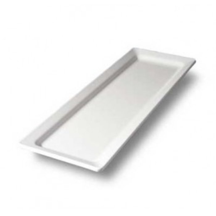 Melamine bord sushi lang 530x170mm wit  doos à 3