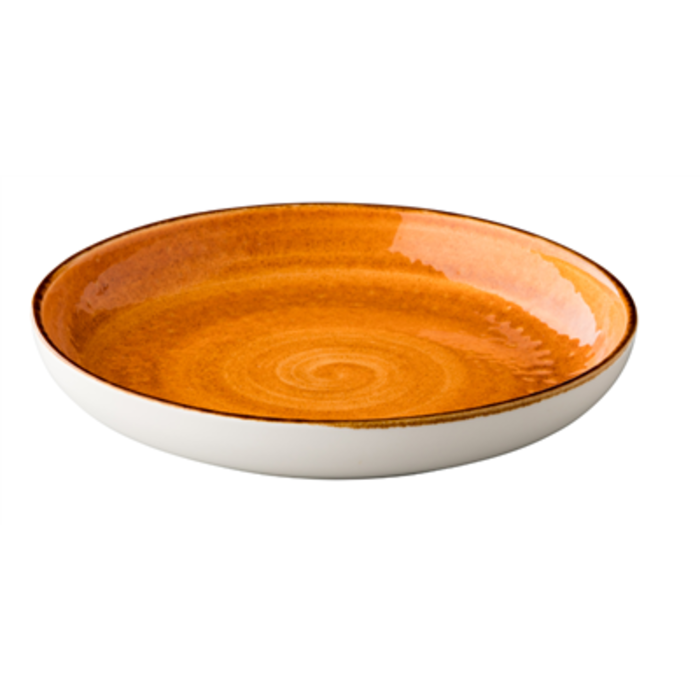Q AUTHENTIC Jersey bord rond diep oranje 26,5 cm – per 12 stuks