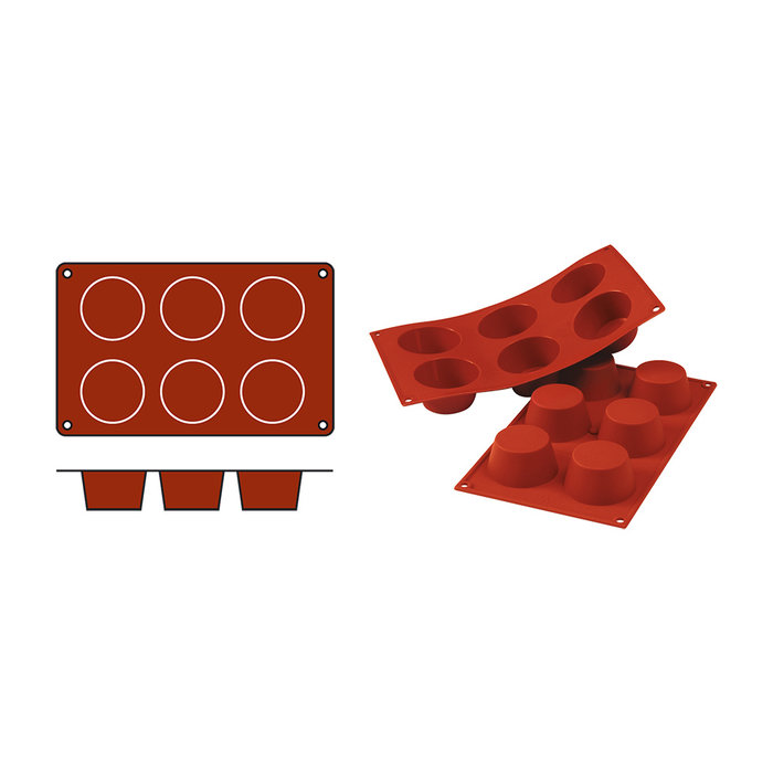 Silikomart Bakvorm Muffins-Medium – 0,100 l – siliconenrubber (VMQ)