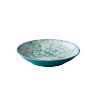 Q Authentic Bubbles diep bord turquoise Ø25,5cm H5cm doos à 3
