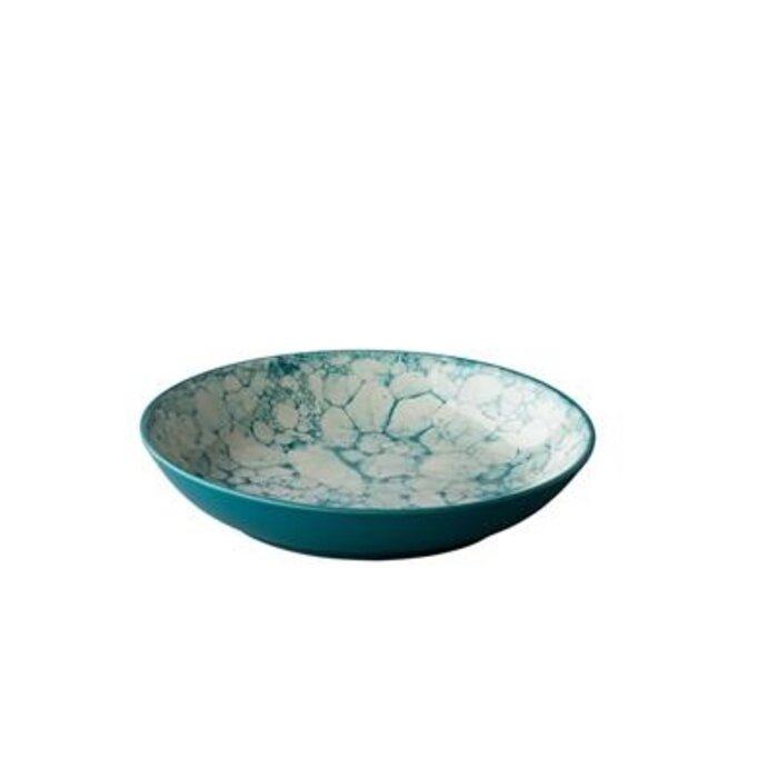 Q Authentic Bubbles diep bord turquoise Ø21cm H4cm doos à 24