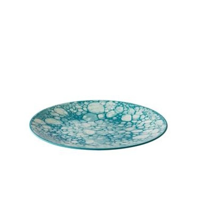 Q Authentic Bubbles bord turquoise Ø27,5cm doos à 6