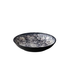 Q Authentic Bubbles diep bord zwart Ø21cm H4cm doos à 6