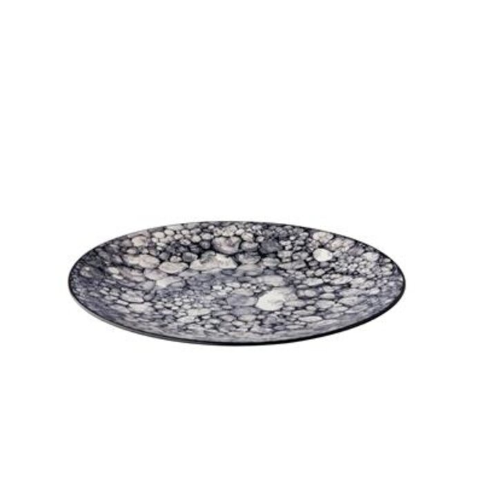 Q Authentic Bubbles bord zwart Ø27,5cm doos à 6