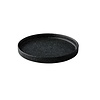 Bord opstaande rand zwart met blauwe spikkels 22 cm – per 12 stuks