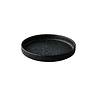 Bord opstaande rand zwart met blauwe spikkels 17cm – per 6 stuks