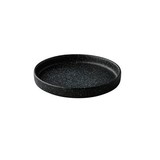 Bord opstaande rand zwart met blauwe spikkels 17cm – per 6 stuks