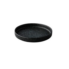 Bord opstaande rand zwart met blauwe spikkels 17cm – per 6 stuks