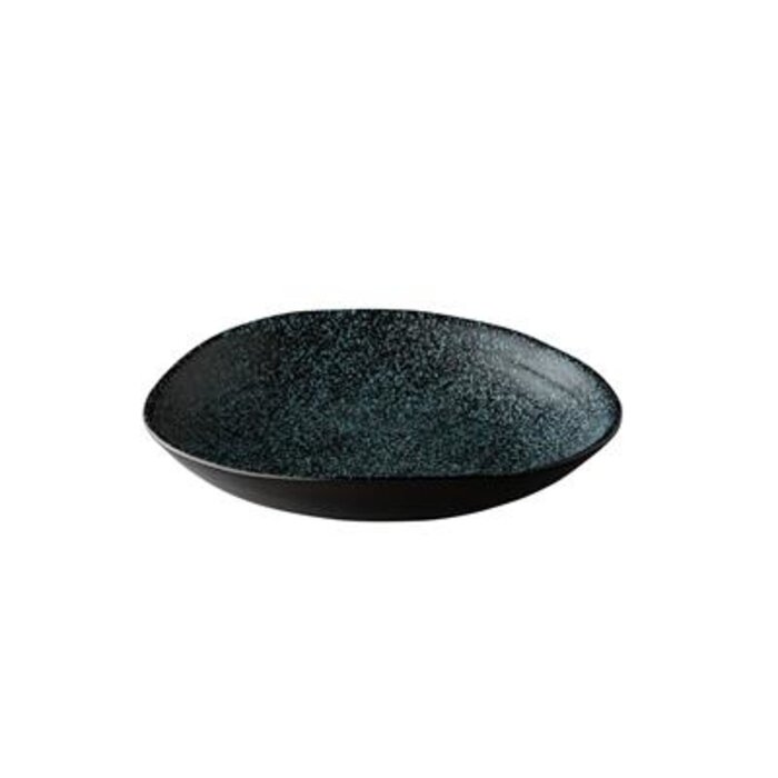 Q Raw Chameleon diep bord zwart/blauw Ø24cm H4cm doos à 4