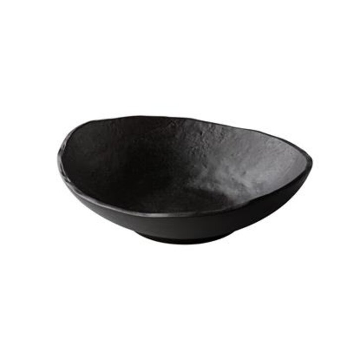 Oyster bord diep zwart 25 cm – per 4 stuks