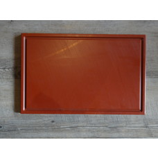 Snijblad/steakplank bruin kunststof m/geul 42x27x1,5cm polesterol
