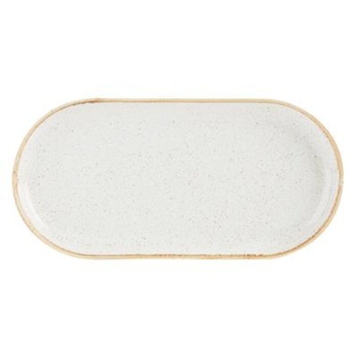 Porcelite Oatmeal smal ovaal bord 30x15cm doos à 6