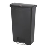 Step On container front Step 90 liter zwart afvalbak met pedaal verrijdbaar