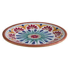 Melamine Arabesque bord plat Ø21,5cm H2cm binnen terracotta look buiten dekor.