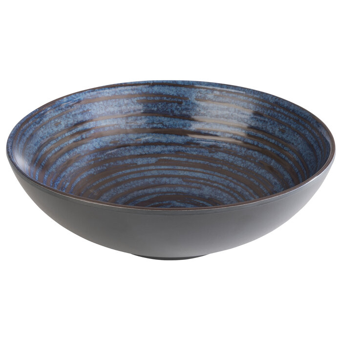 Melamine Loops bowl Ø20,5x6,5(h)cm 0,8ltr Bovenzijde structuur blauw bruin