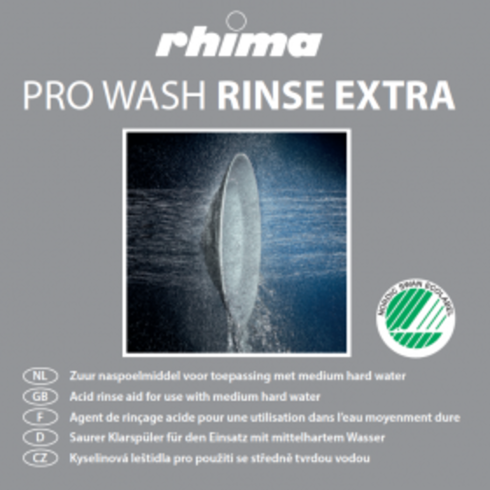 Rhima Pro Rinse extra naglansmiddel à 10ltr BIB Voor machines zonder wateronharder