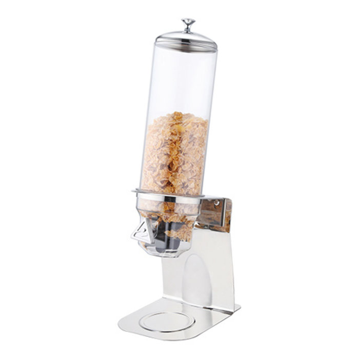 Dispenser rvs/polycarbonaat 1x4ltr 60(H)x19x24cm tbv muesli enz.