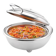 Chafing dish elektrisch rvs rond m/glazen deksel 25(H)x51x45cm 6,8ltr incl. elektrisch verhittingselement 230V 360W