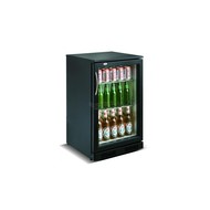 Backbar koelkast zwart met 1 glasdeur 500x500x900mm BxDxH 98 liter 230V 240W +2º/+10ºC.  R600a met Led verlichting