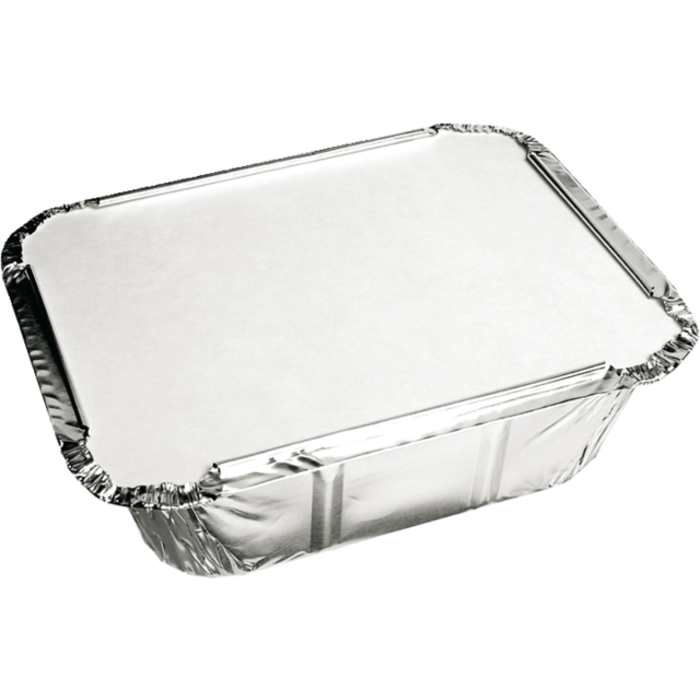 Bak aluminium 400cc inclusief deksel karton doos à 10x25 stuks
