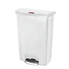 Afvalbak Slim Jim 90 liter wit merk  Rubbermaid met pedaal verrijdbaar