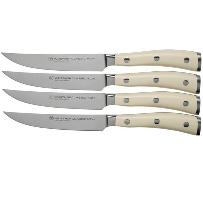 Wüsthof Dreizack Ikon Classic white steakmessen set 4 delig 4096-12cm