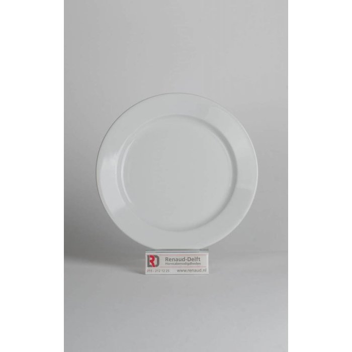 Renaud Ampio plat bord 21cm  brede rand doos à 24 wit hard hotelporselein € 1,07 per stuk