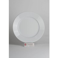 Ampio plat bord 26,5cm brede rand doos à 12 wit hard hotelporselein