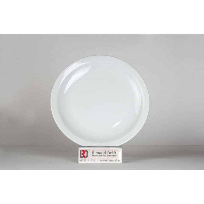 Renaud Stretto plat bord 19cm smalle rand doos à 24 wit hard hotelporselein € 1,31 per stuk