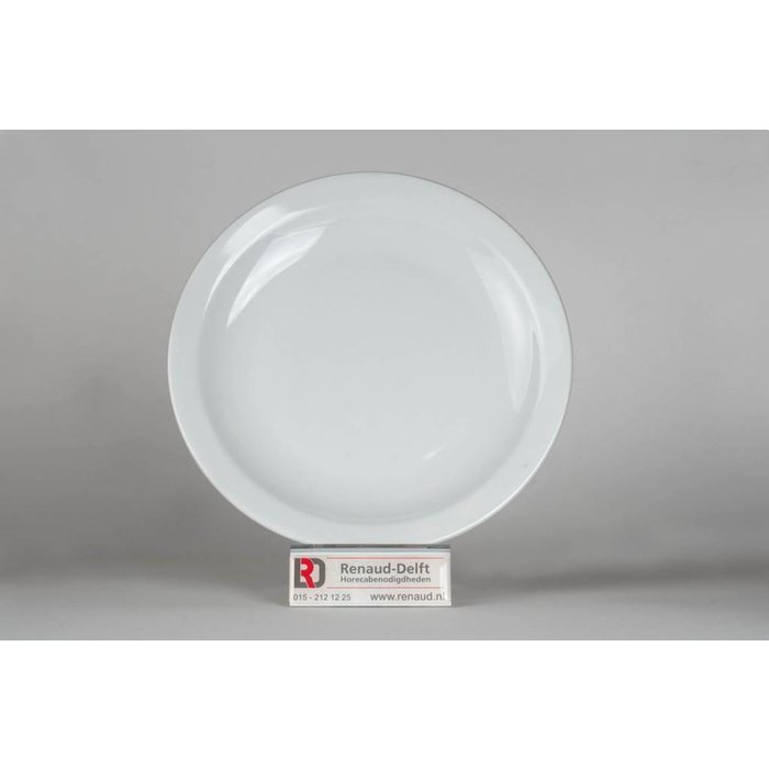 Renaud Stretto plat bord 21cm smalle rand doos à 24  wit hard hotelporselein € 1,60 per stuk