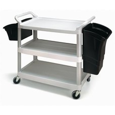 Rubbermaid afvalbak zwart t.b.v. serveerwagen X-tra