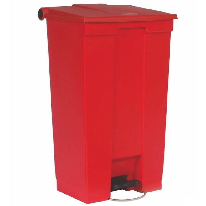 Pedaalemmer afvalbak m/wieltjes 87ltr rood 50x41x82,5cm