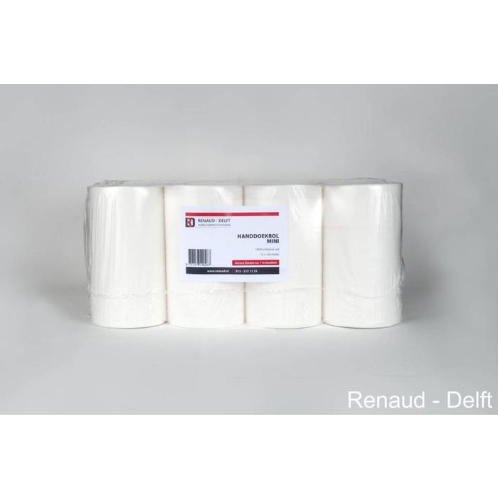 Minirol poetspapier 133x0,20 mtr à 12 rol Cellulose 100% wit