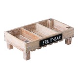 3-vaks krat met krijtbord mangohout 50 x 30 x 15 cm