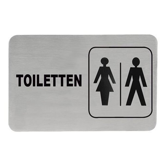 Tekstplaatje "man/vrouw/toiletten" rvs 18/10 zelfklevend
