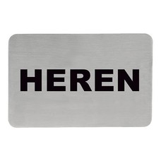 Tekstplaatje "heren" rvs 18/10 zelfklevend