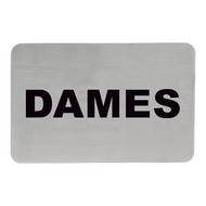 Tekstplaatje "dames" rvs 18/10 zelfklevend Tekstplaatje "dames" rvs 18/10 zelfklevend